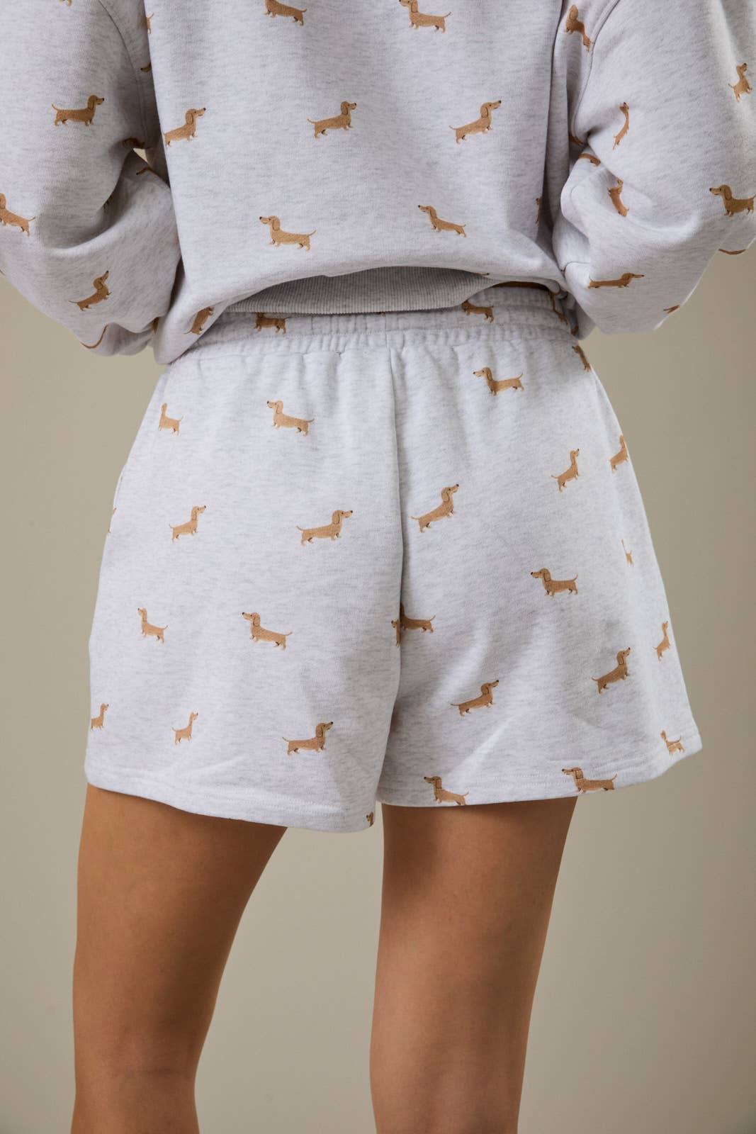 High-Waist Dog Print Sweatshorts