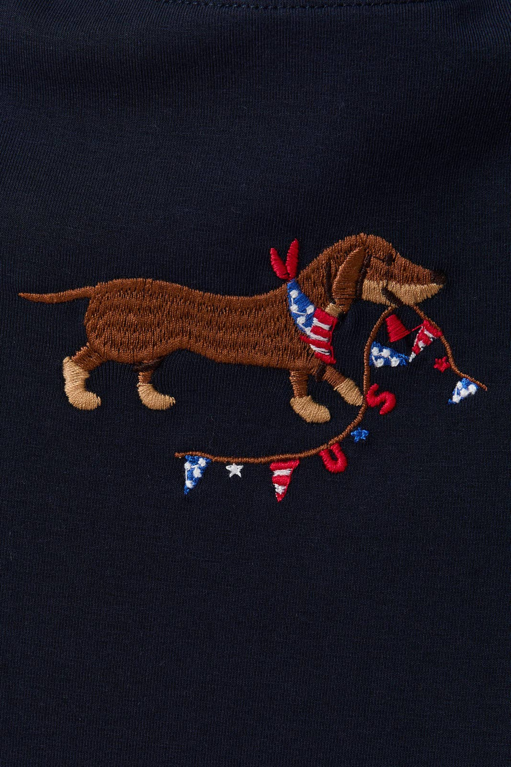 "USA Dog" Embroidered Crew Neck Short Sleeve Tee