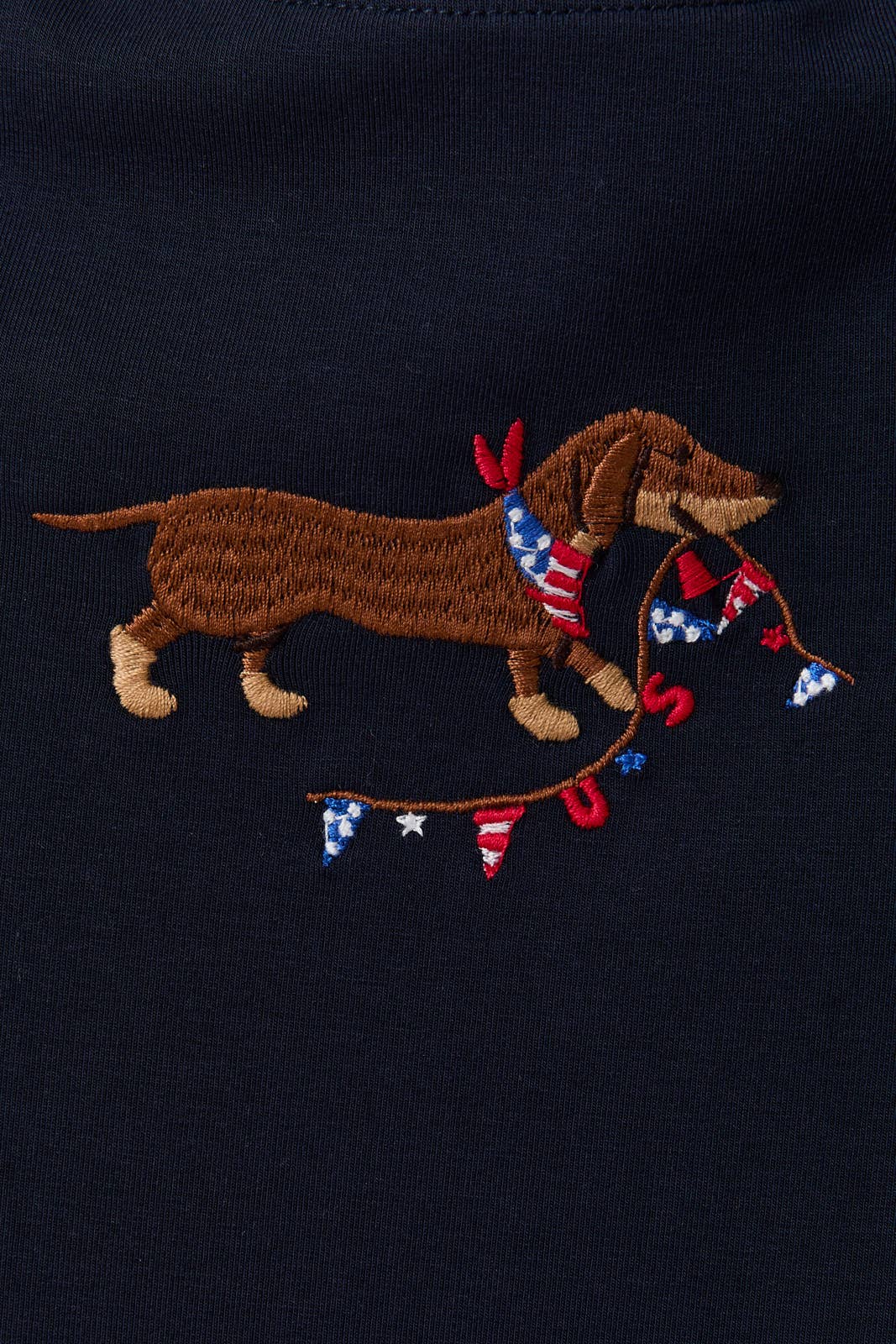 "USA Dog" Embroidered Crew Neck Short Sleeve Tee