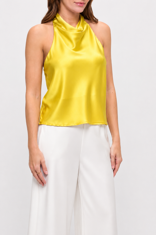 Butter Yellow Halter Top (Satin Halter Top)