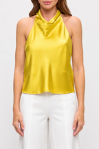 Butter Yellow Halter Top (Satin Halter Top)