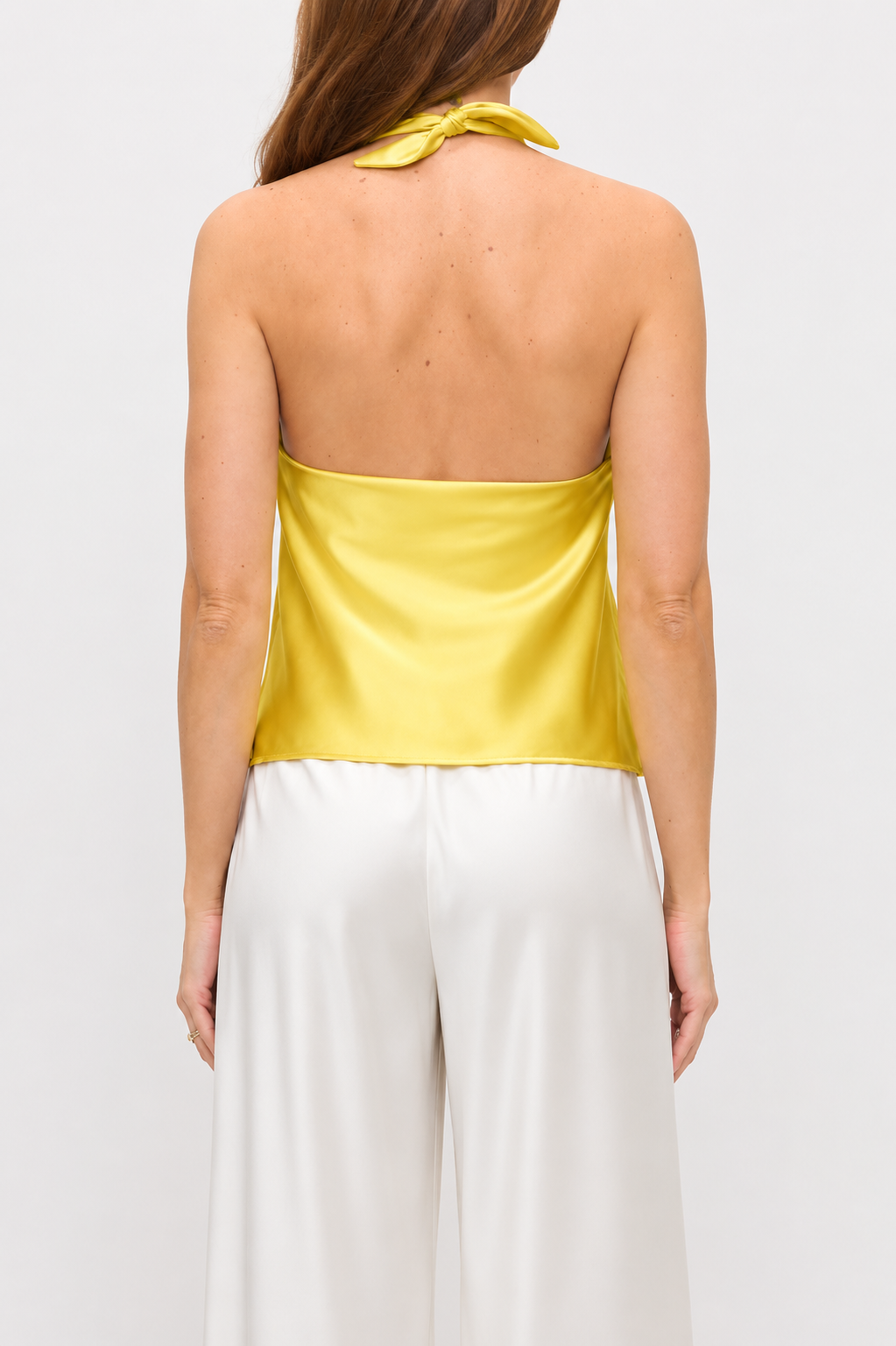 Butter Yellow Halter Top (Satin Halter Top)