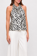 Midnight Zebra Halter (Satin Halter Top)