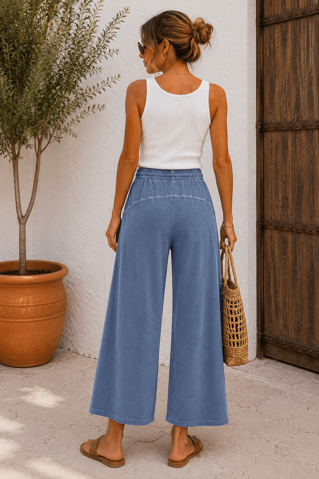 Capri Lounge Pants (Dusty Blue)