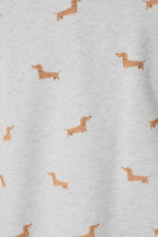 Round Neck Long Sleeve Dog Print Sweatshirt